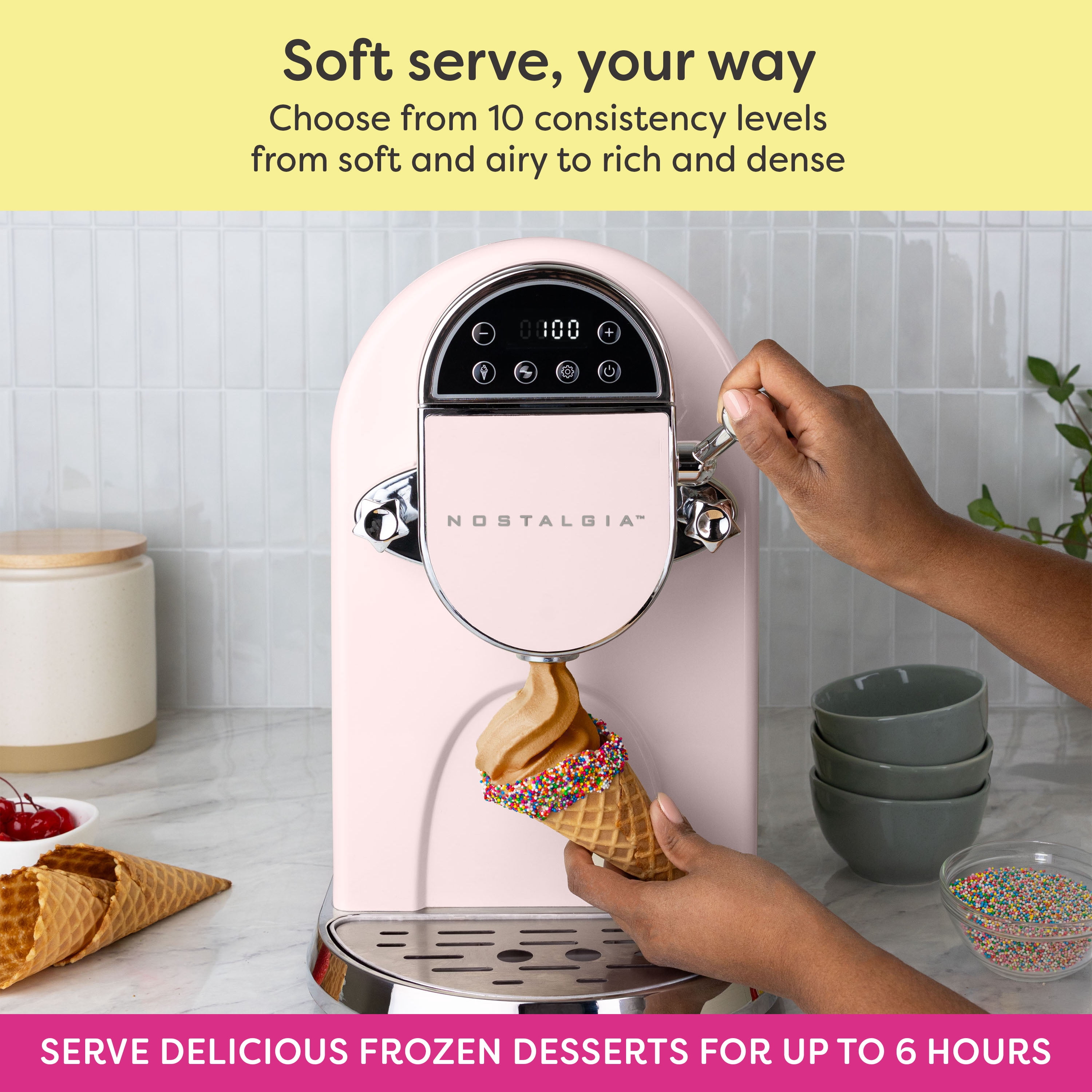Nostalgia Professional 1.25 Qt Soft Serve Ice Cream Machine