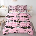 thumbnail image 1 of YST 7 Piece Bed in a Bag Queen Size Comforter Set for Kids Pink Halloween Bat Bedding Set,Cartoon Bat Reversible Bed Set,Happy Halloween Comforter with Sheet Set,All Season, 1 of 5