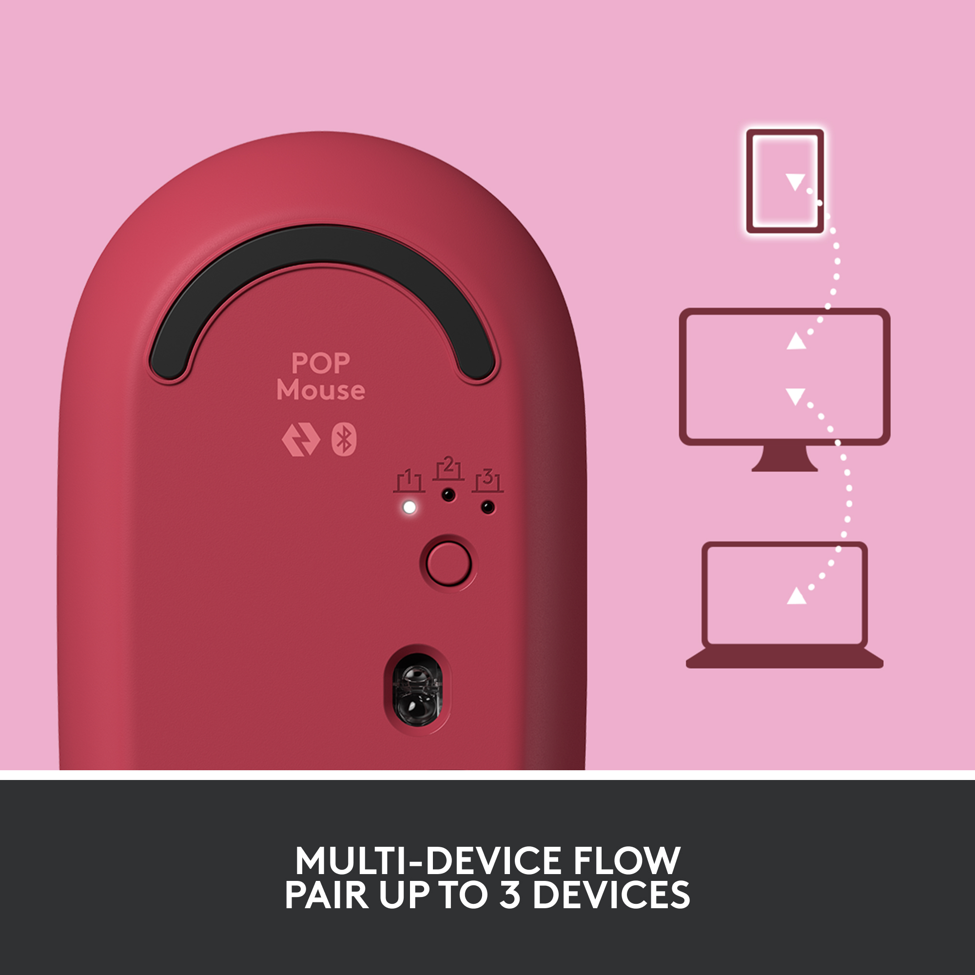 Logitech POP Mouse, Wireless Mouse with Customizable Emojis, SilentTouch Technology, Bluetooth, Heartbreaker