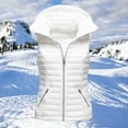 thumbnail image 2 of FINALGANG Women's Puffer Vest Winter Thermal Windproof Solid Color Coat Sleeveless Zipper Hooded Gilet For Cold Weather Outdoor Wear Trendy Top, 2 of 3