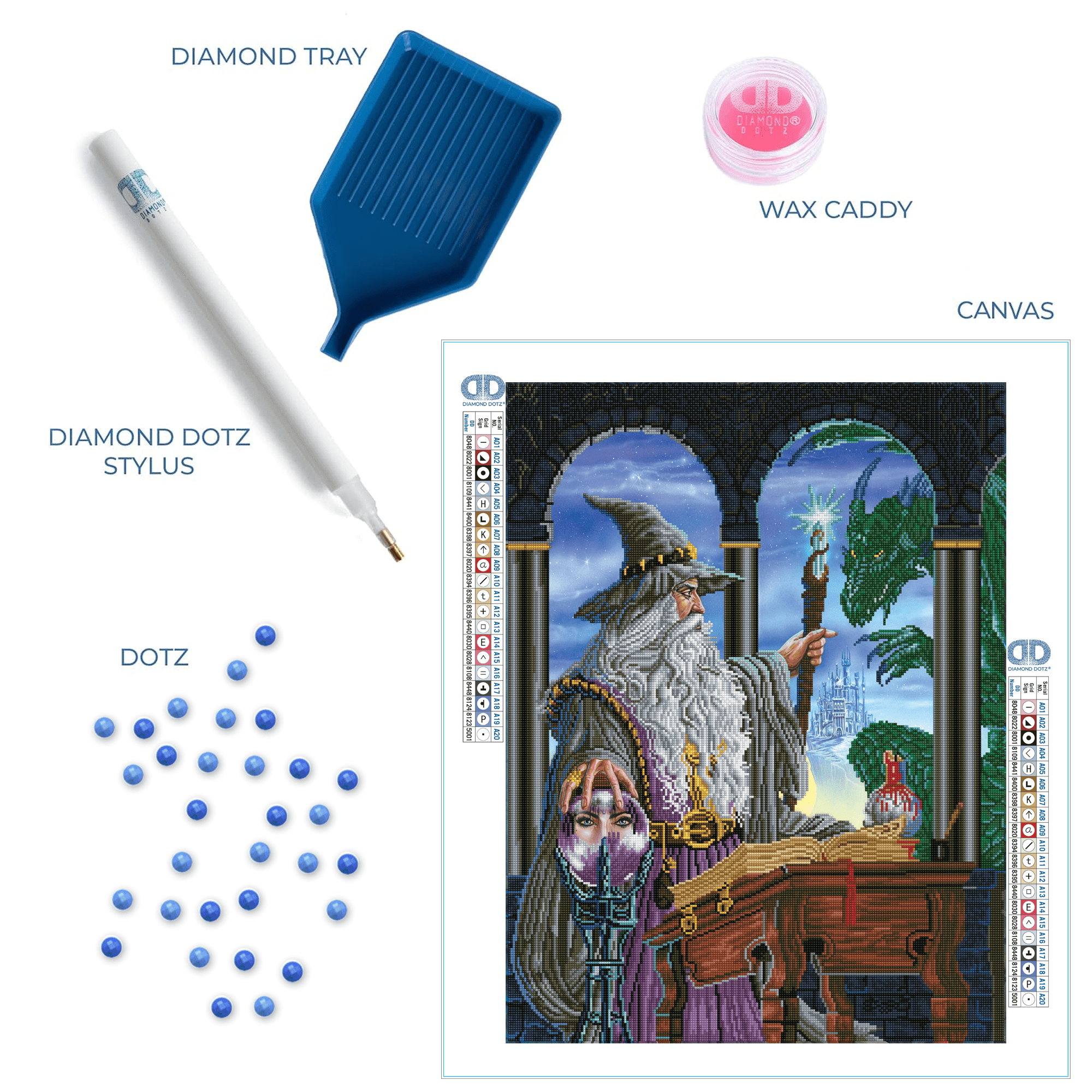 Diamond Dotz Wizards Emissary Diamond Painting Kits for Adults - Diamond Art Kits a Relaxing Creative Craft Kit with Dotz Gems 24x32
