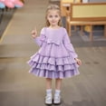 thumbnail image 2 of REDARER Girls Party Dress, Tiered Layered Gown with Ruffle Hem for Autumn Celebrations, Elegant Flowy Princess Dress,Size:6-7 Years, 2 of 8