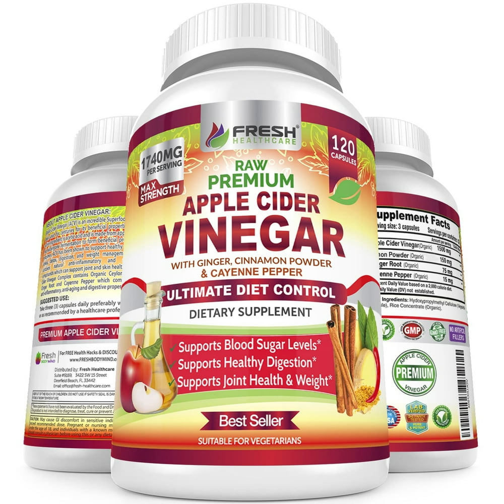 Premium Apple Cider Vinegar Pills Max 1740mg with Mother 100 Natural