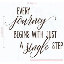 Every Journey Begins with Just a Single Step Wall Vinyl Decals Lettering Sticker Inspirational Quote Décor, 28x23, Chocolate Brown