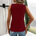 thumbnail image 5 of MESSUEN Sleeveless Tank Tops for Women Womens Loose Tank Tops Keyhole Neck Raglan Eyelets Cutout Tank Tops Strappy V Neck Going Out Tee Shirts Casual Tops Womens Tops Summer Red 3XL, 5 of 8
