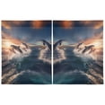 thumbnail image 2 of Dolphins Sky Waves Kitchen Curtains Half Tier Curtain 2 Rod Pockets Bathroom Bedroom Cupborad Living Room 27"x36", 2 of 8