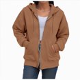 thumbnail image 2 of Towmus Womens Full Zip Up Hoodies Sweatshirts Fall Long Sleeve Casual Sweatshirt Comfy Y2k Tops, 2 of 9
