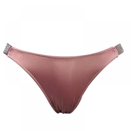 

Saient Thongs for Women Letter Rhinestones G-String Low-rise Tanga Stretch Underwear