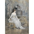 thumbnail image 3 of Josef Arpád Koppay 14x18 Black Modern Framed Museum Art Print Titled - Portrait of a Young Woman with Sheet Music (1892), 3 of 5