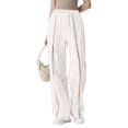 thumbnail image 5 of Lmueinov Wide Leg Pants for Women High Waist Hollow Out Striped Tape Loose Trousers with Pocket Women Trendy 2026 Business Casual Outfits, 5 of 7