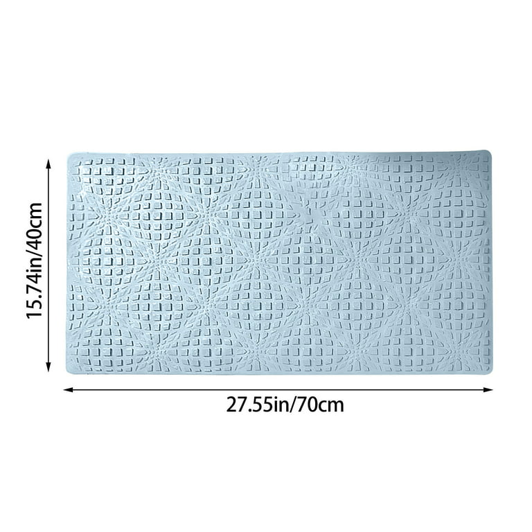Yolife Extra Large Shower Mat, 34.3 L x 23.3 W TPE Anti Slip Stand Up  Shower Mat with Drain Holes and Suction Cups, Large Size Mat More Suitable  for
