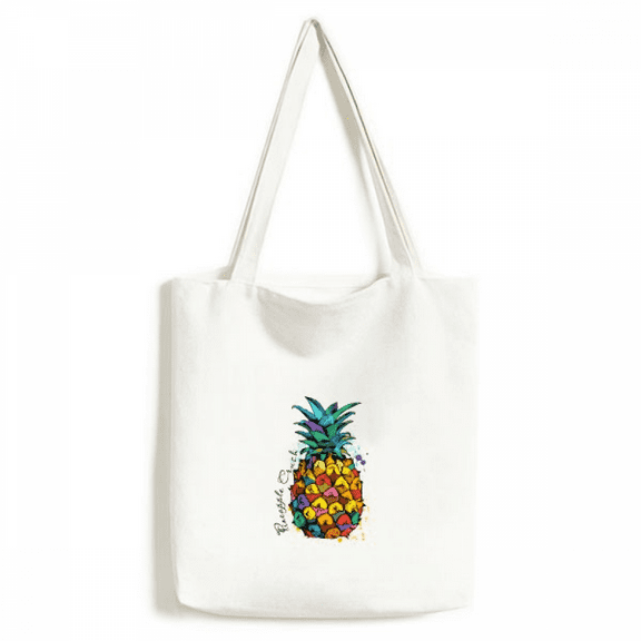 Strong Color Pineapple Tropical Fruit Tote Canvas Bag Shopping Satchel Casual Handbag