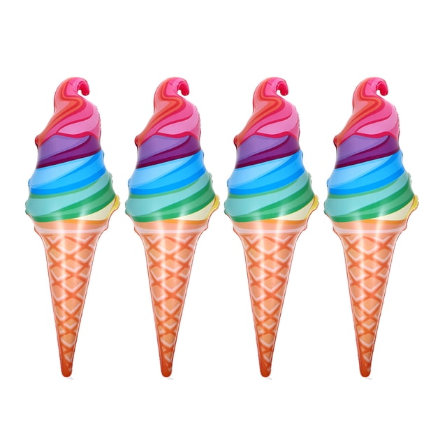 Miangastore 4pcs Inflatable Ice Cream Balloon Prop Fake Ice Cream Balloon Decoration Party Favor