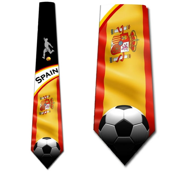 Soccer Ties Mens Spain Tie Sports Necktie by Three Rooker