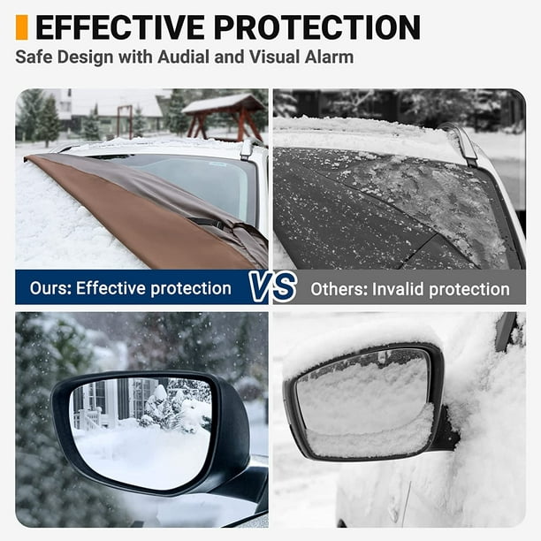  AstroAI 4-Layer Windshield Snow Cover for Ice, UV, Frost -  Wiper & Mirror Protector, Windproof Sunshade for Cars, Compact SUVs :  Automotive