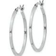 thumbnail image 3 of Sterling Silver Rhodium-Plated 1.5X30mm Hoop Earrings (30 X 30) Made In India qe8098, 3 of 6