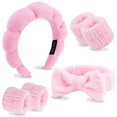 thumbnail image 3 of Diadema de spa para mujer, diadema de spa hinchada mimi and co diadema de spa para lavarse la cara diademas de maquillaje (rosa, talla única), 3 of 5