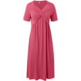 thumbnail image 4 of Robes de Printemps pour Femmes Décontractées Manches 3/4 Longue Robe Évasée Basique Plage Vacances Travail Maxi Robe 2025, 4 of 5