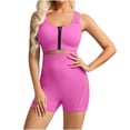 thumbnail image 4 of HBGVBA 2 Piece Yoga Outfits Set,Active Wear Suits for Women,Solid Color Summer Workout Yoga Cami Top Comfortable Sports Bra Shorts Gym Outfit Set, 4 of 4