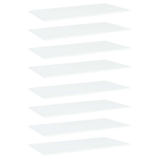 vidaXL Bookshelf Boards 8 pcs White 80x20x1.5 cm Engineered Wood
