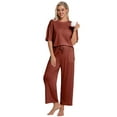 thumbnail image 6 of DAKIMOE Lounge Sets for Women Short Sleeve Tops and Long Pants Soft Comfy Pajamas Set 2 Piece Loungewear Nightwear Pjs Sleepwear Outfits for Women S-XXL, 6 of 7