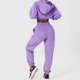 thumbnail image 5 of Pantalones deportivos para mujer con bolsillo deslizante, cintura alta, pantalones de chándal cálidos para exteriores para otoño invierno, morado S, 5 of 7