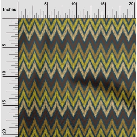 oneOone Polyester Lycra Fabric Chevron Ikat Print Sewing Fabric BTY 56 Inch Wide