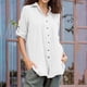 thumbnail image 4 of Vestidos Casuales Para Mujer, Blusas De Mujer De Moda Moda de verano para mujer, cuello en V, manga tres cuartos, color liso, 4 of 8
