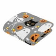 thumbnail image 5 of Halloween Little Flannel Blanket for Bed,Travel and Camping, Boo Grey Pumpkin Ghost Black Cat Skull Super Soft Cozy Blanket for All Seasons 32"x48:, 5 of 7