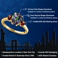 thumbnail image 2 of Gem Stone King 18K Yellow Gold Plated Silver Green Mystic Topaz and Red Garnet Engagement Ring for Women | 3.04 Cttw | Oval 9X7MM | Gemstone November Birthstone | Size 9, 2 of 6