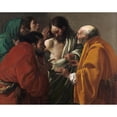 thumbnail image 2 of Hendrick Ter Brugghen 24x20 Black Ornate Framed Double Matted Museum Art Print Titled: The Incredulity of Thomas (C. 1622), 2 of 5