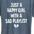 thumbnail image 3 of Instant Message - Happy Girl Sad Playlist  - Women's Short Sleeve Graphic T-Shirt, 3 of 6