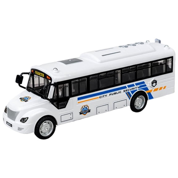 1:30 Inertia Sliding Campus Bus Car Model Simulation Sound and Light Music Educational Toy Bus Car Toy Children's Birthday Gift