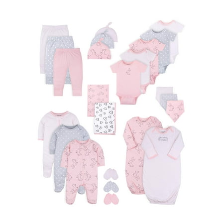 Little Star Organic Baby Girl Newborn Clothes Shower Gift Set, 24pc