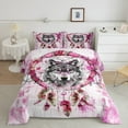 thumbnail image 2 of Safari Wolf Full Bedding Sets Animal Comforter Set,Bohemian Dreamcatcher Down Comforter Pink Ombre Bedding Comforter Sets,Tribal Feather Duvet Insert, 2 of 7