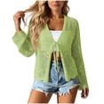 thumbnail image 2 of Yijfswar Women Front Cardigan Crochet Hollow Out Long Sleeves Summer Cardigans Beach Swim Cover Up, 2 of 5