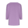 thumbnail image 4 of ZQUUVOU Women's Solid Color 3/4 Sleeve V-Neck Pullover Casual Tops(Purple,L), 4 of 6