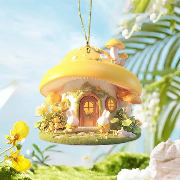 Casa de campo Decoración de Pascua Easter Pendant Acrylic Flat Cute Car Decoration Pendant Decoración del hogar