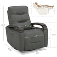 thumbnail image 3 of CHITA Power Swivel Glider Rocker Recliner Nursery Chair with USB for Living Room, Fabric, Iron Gray, 3 of 12
