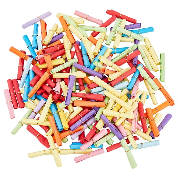 400 Pcs Mini Colorful Paper Rolls Bundled Paper Strips for Wishing Bottles Lucky Notes for Bible Verses Encouraging Word Blessing Creative Mini Decorative Items DIY