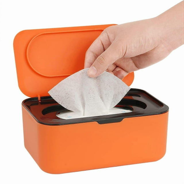 Wipes Dispenser, Wipe Holder for Baby & Adult, Refillable Wipe Container, Keeps Wipes Fresh, One-Handed Operation. Non-Slip, Easy Open/Close Wipes Po