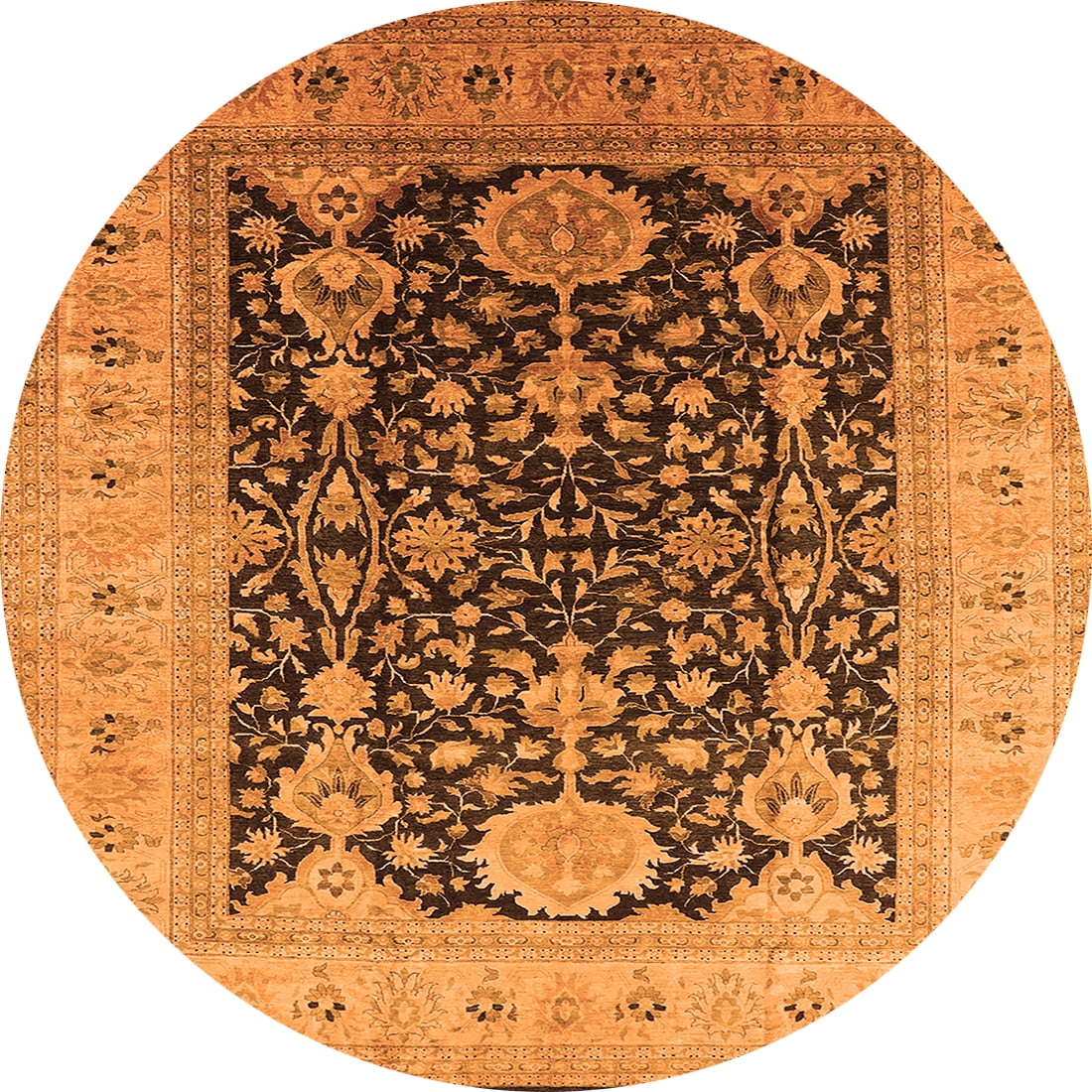 Round Orange Rug Ahgly Company Indoor Round Oriental Orange Traditional Area Rugs, 6 ...