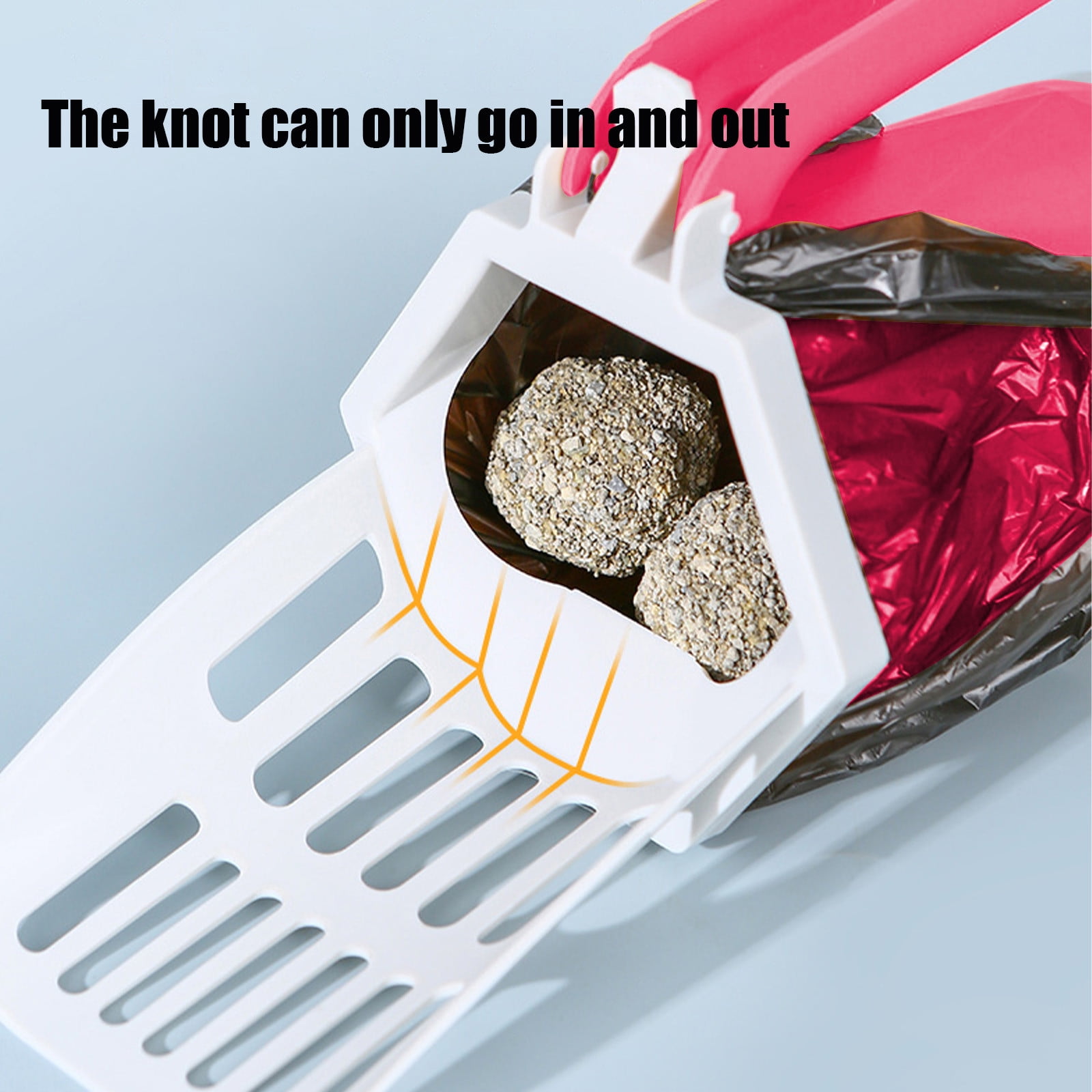 Nebwoak Cat Litter Scoop with Filter - Filtering Design, Ergonomic Non-Slip Handle, Durable ABS & Stainless Steel, Safe Edges, Easy Clean, Fits All Litter Boxes, Red Color