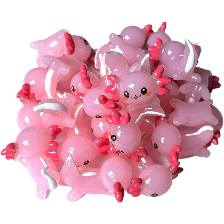 Axolotl Resin Charms 20 Pack Mini Pink Axolotl Slime Charm Resin Cabochon  For Slime