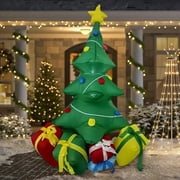 6FT Inflatable Christmas Tree with Built in Lights - Outdoor Indoor Holiday Decoration No Electricity Needed, Easy Setup with Pump for Lawn Patio Garden Home, Durable Plastic Construction