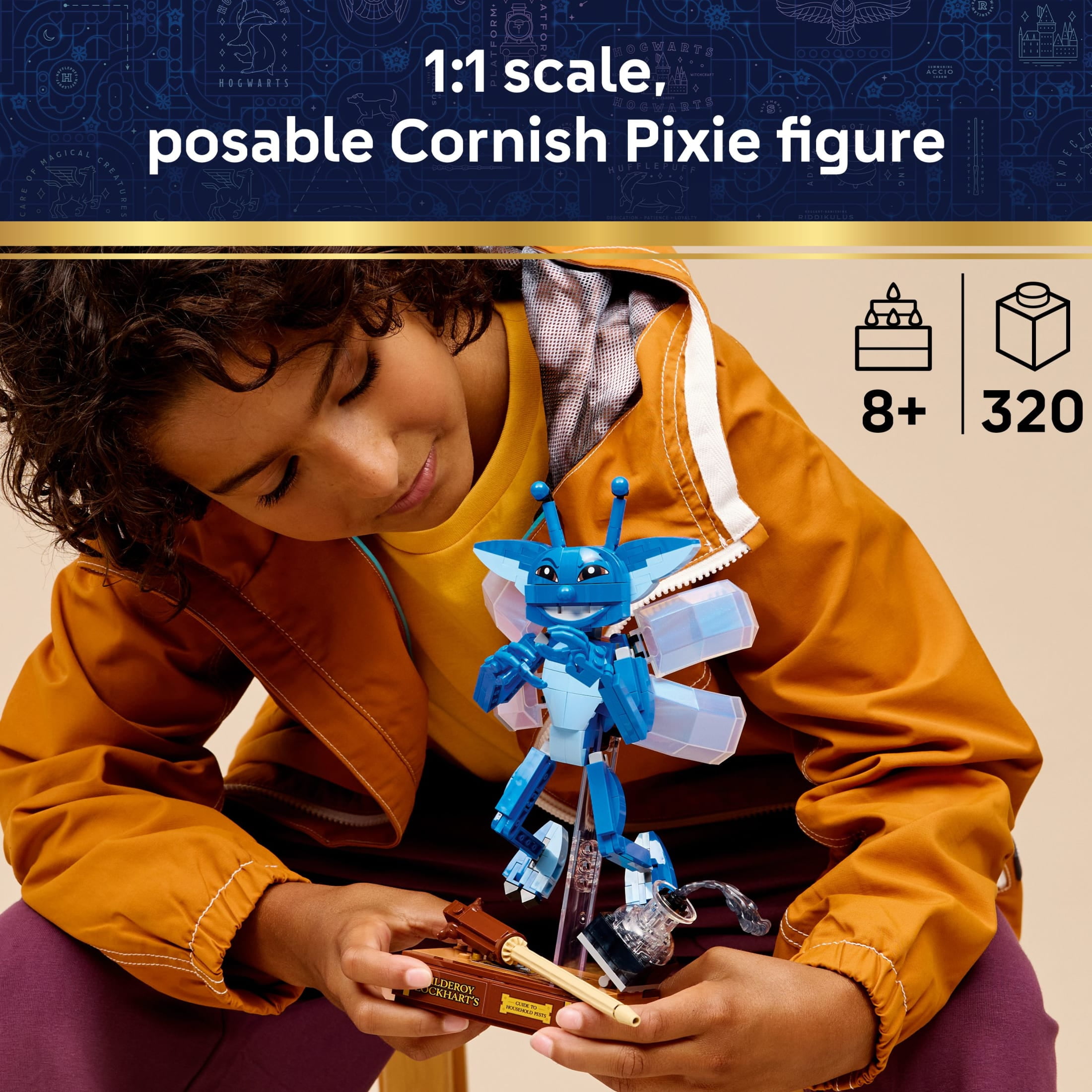 LEGO Harry Potter Cornish Pixie Building Toy for Girls & Boys - Book Shelf or Bedroom Decor for Fans - DIY Room Decoration for Kids, Ages 8+ - Gift Idea for Birthdays - 76461