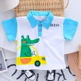 thumbnail image 5 of Toddler Boy Outfits Baby Boys 2PCS Shorts Set Kids Spring Summer Cotton Letter Print Short-sleeved Beach 12 18 24 Month 3T 4T 5T T-Shirt with T shirt Tops+Elastic Waist 2-Piece, 5 of 6