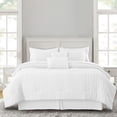 thumbnail image 5 of Lux Decor 8-Piece Twin Comforter Set with Sheets — Complete Bed in a Bag with Bed Skirt & Accent Pillows Included, 280 GSM Cooling Seersucker,OKEO-TEX Certified All Season Bedding Set, White, 5 of 8