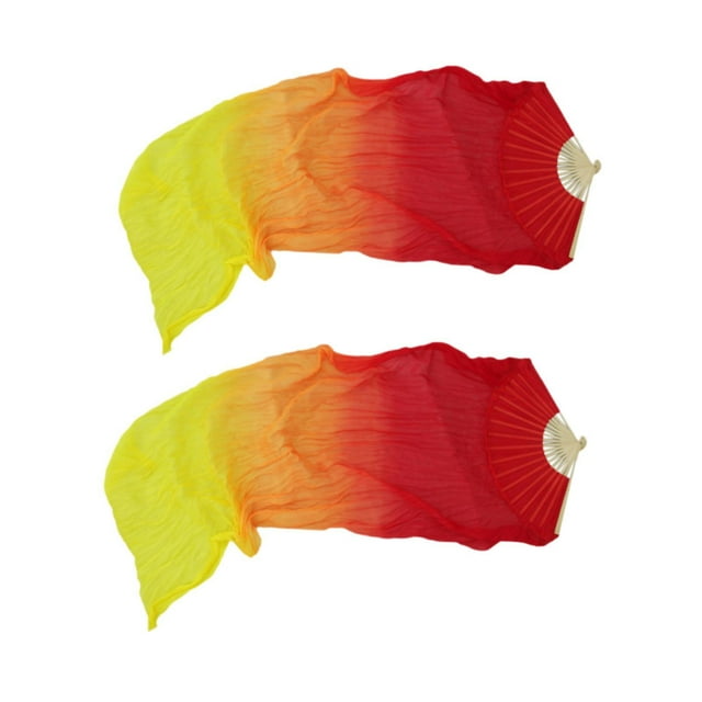 1 par de velos largos para abanicos de danza del vientre, abanicos plegables para niñas, accesorios de disfraz Estilo D