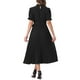thumbnail image 3 of INSPIRE CHIC Vestido A-Line con Cuello Rizado de Manga Corta Retro para Mujeres XS Negro, 3 of 6